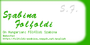 szabina folfoldi business card